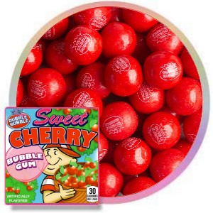 Dubble Bubble 1" Sweet Cherry Gumballs