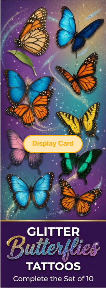 Display Card - Glitter Butterflies Tattoos
