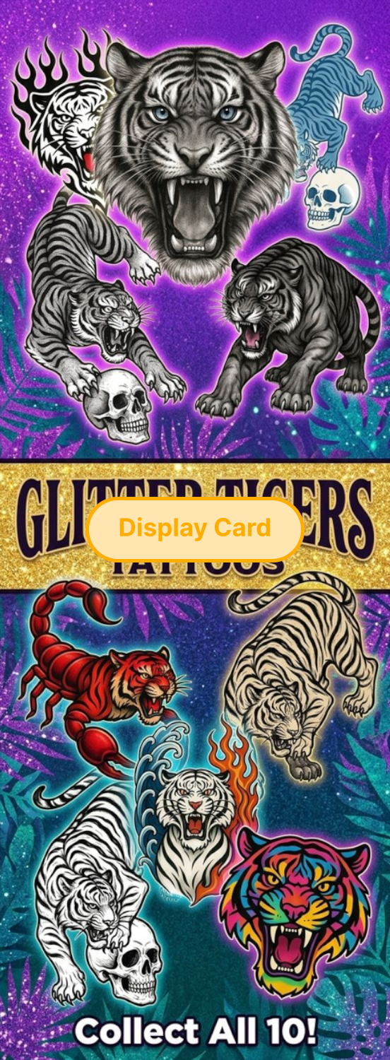 Display Card - Glitter Tigers Tattoos