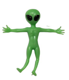 Bendable Stretchable Rubber Green Aliens