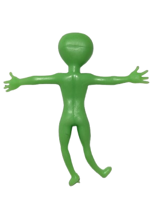 Bendable Stretchable Rubber Green Aliens