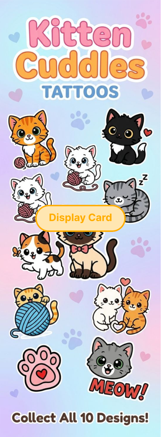 Display Card - Kitten Cuddles Tattoos