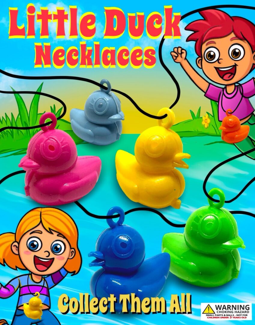 2" Little Duck Necklaces in Toy Capsules