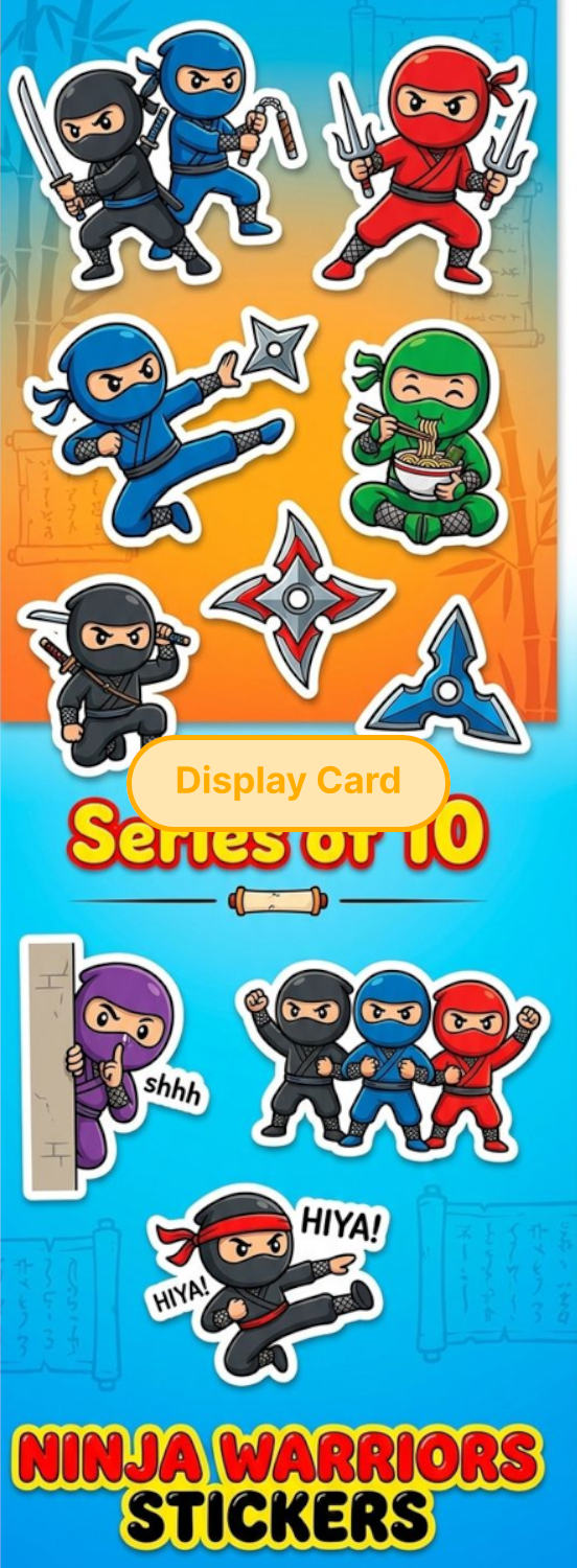 Display Card - Ninja Warriors Stickers