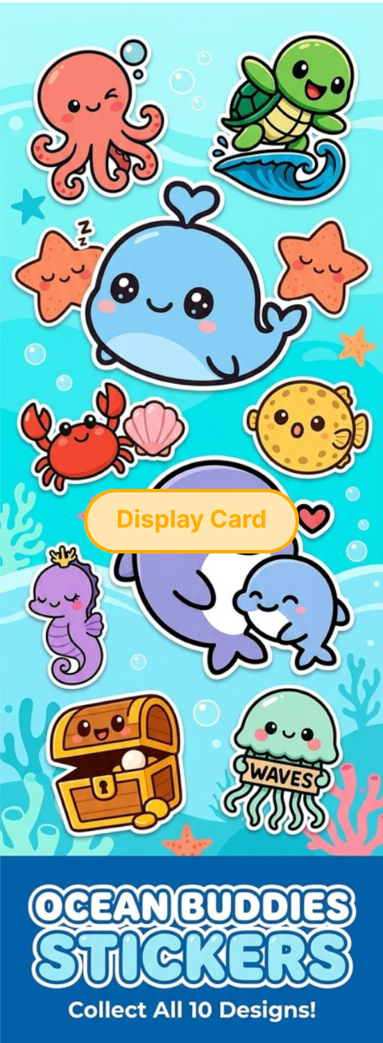Display Card - Ocean Buddies Stickers