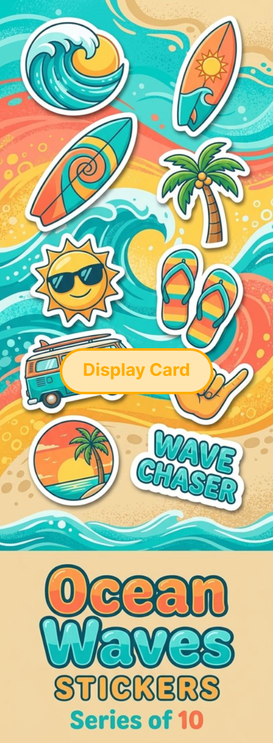 Display Card - Ocean Waves Stickers