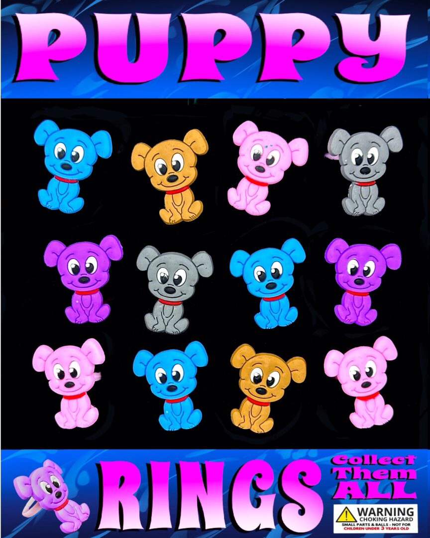 1" Puppy Dog Rings in Toy Capsules