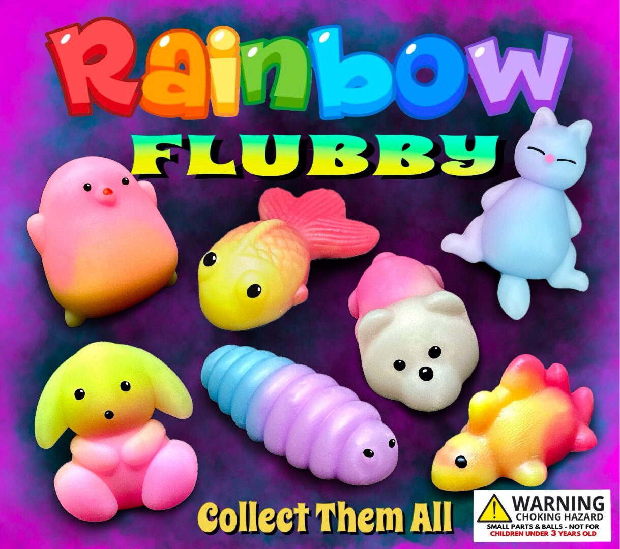 2" Rainbow Flubby In Toy Capsules