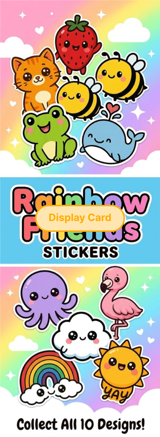 Display Card - Rainbow Friends Stickers
