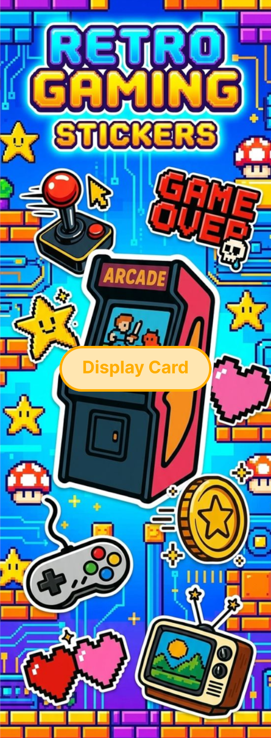 Display Card - Retro Gaming Stickers