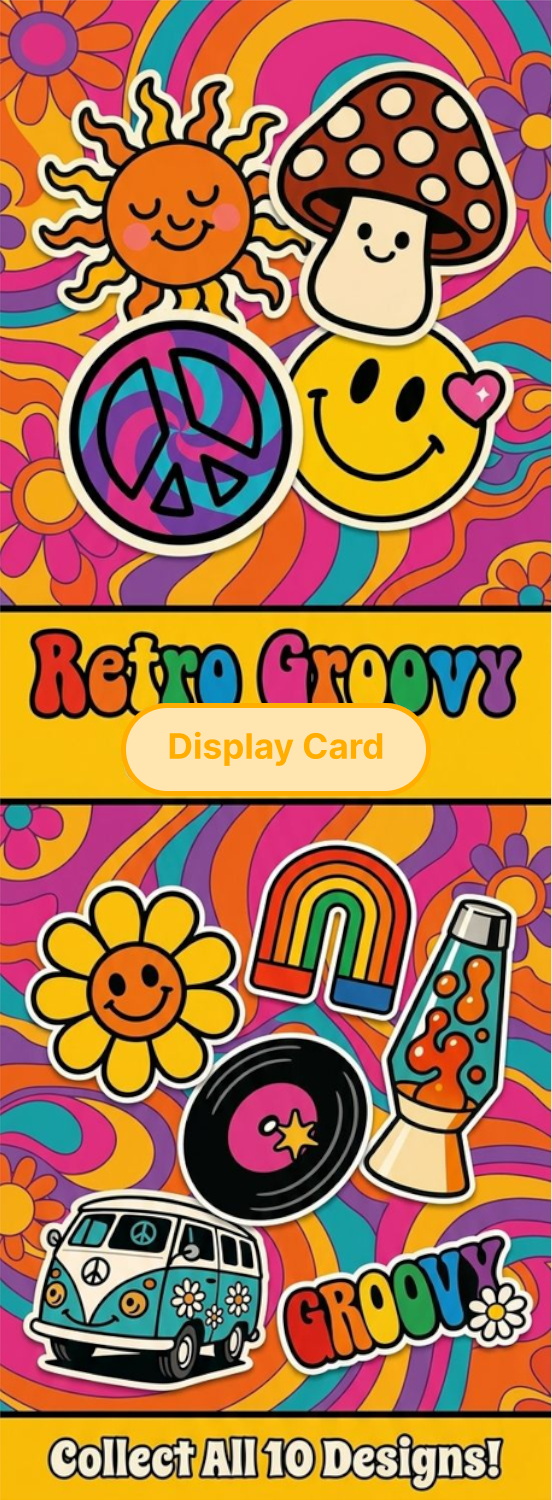 Display Card - Retro Groovy Stickers