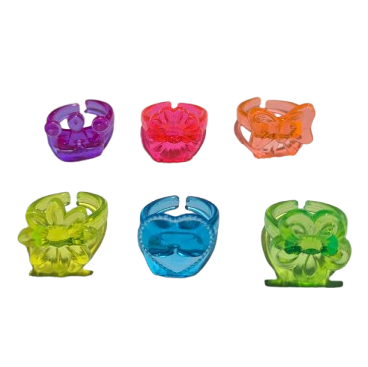 Colorful Clear Plastic Rings