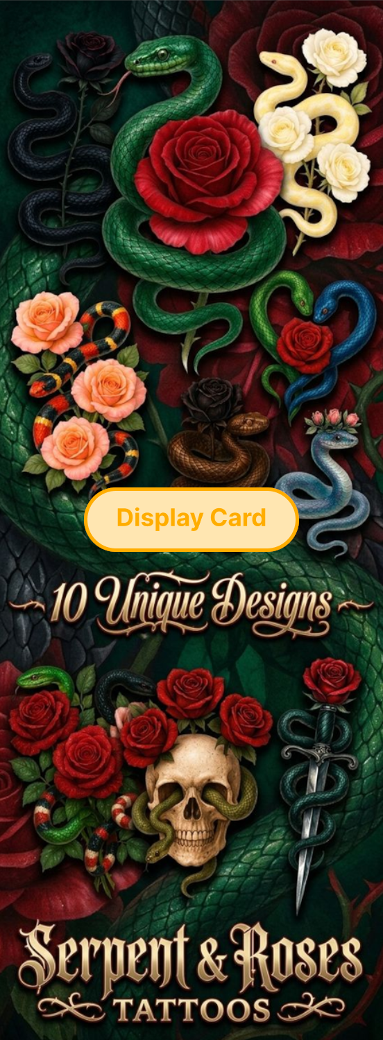 Display Card - Serpent & Roses Tattoos