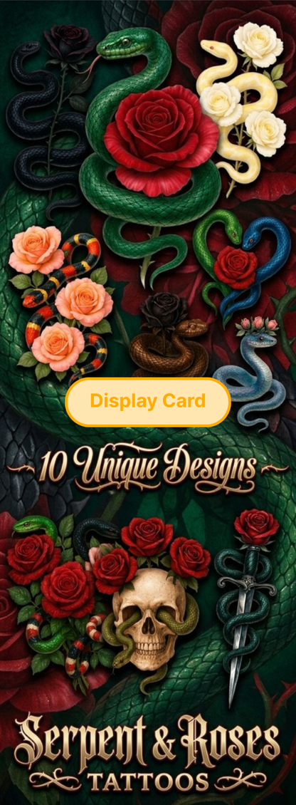 Display Card - Serpent & Roses Tattoos