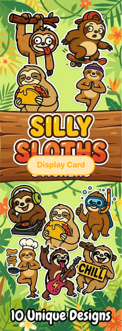 Display Card - Silly Sloths Stickers
