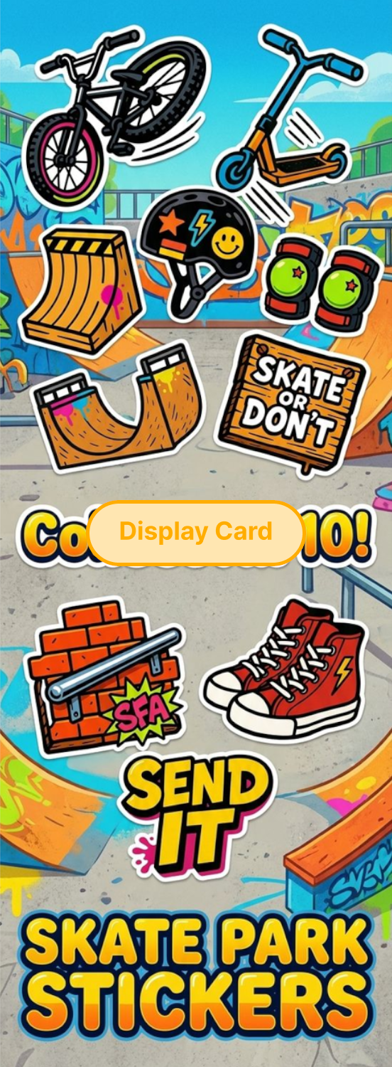 Display Card - Skate Park Stickers