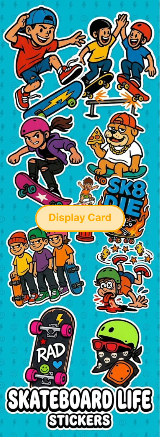 Display Card - Skateboard Life Stickers