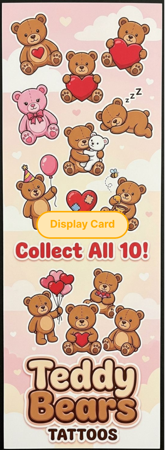 Display Card - Teddy Bears Tattoos
