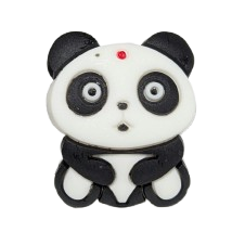 1" Cute Rubber Panda Rings