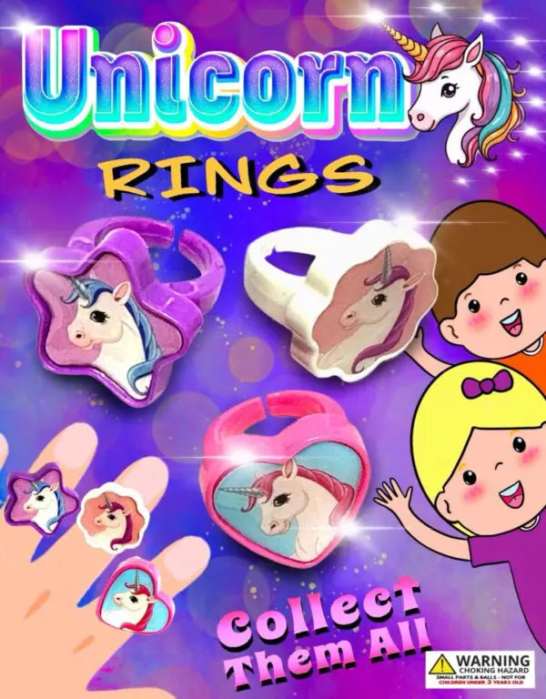 1" Unicorn Rings in Toy Capsules