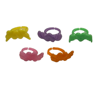 1" Colorful Plastic Heart Wing Rings
