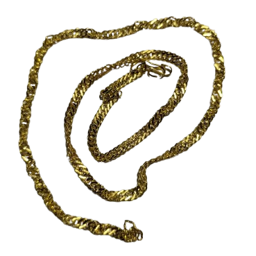 Gold Chain Necklace - Flat Curved Style