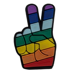 1" Colorful Rubber Rainbow Signet Rings